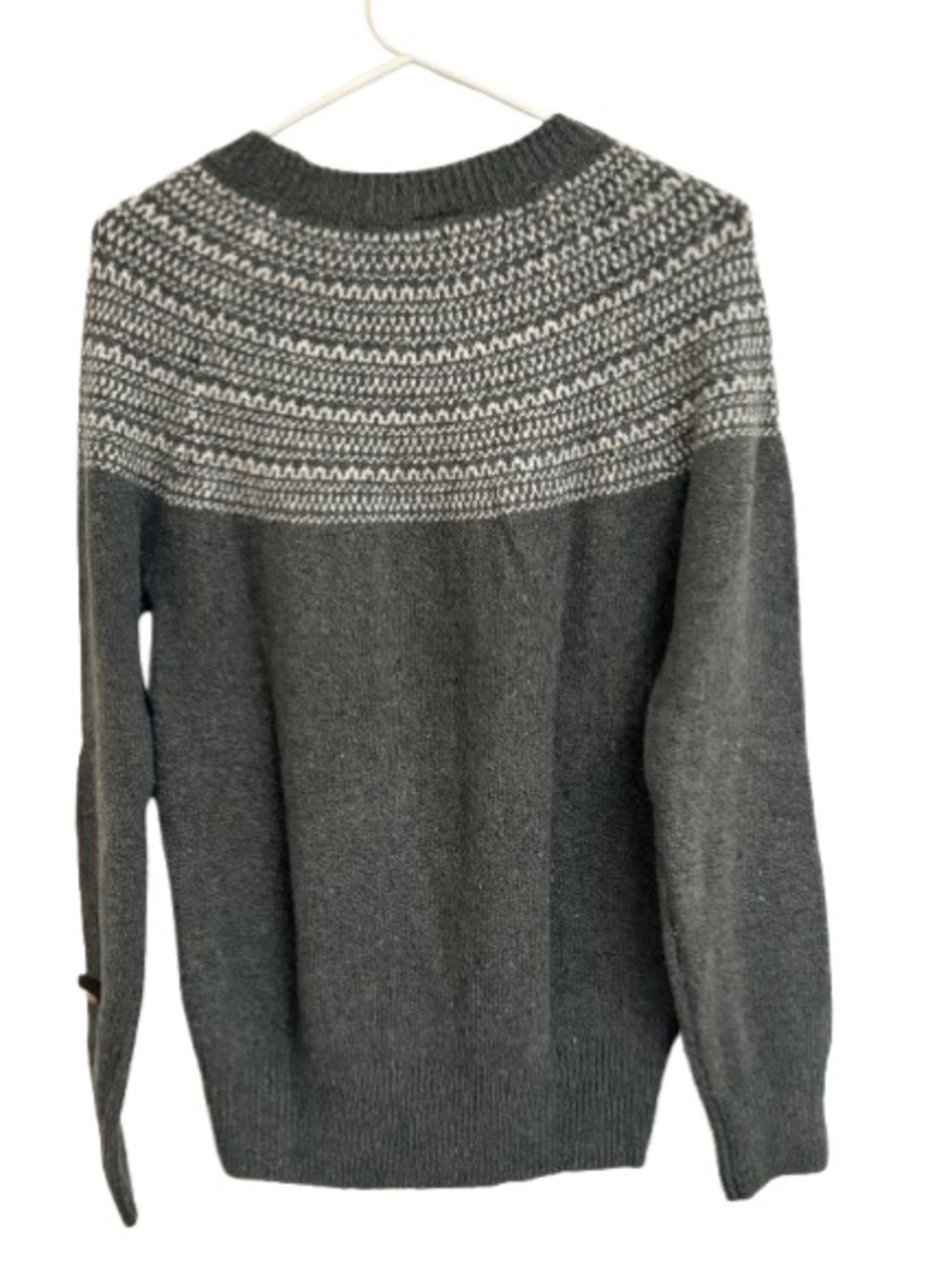 Women's Wind River Dark Gray Fair Isle Yoke Crewneck Sweater - Picture 2 of 3